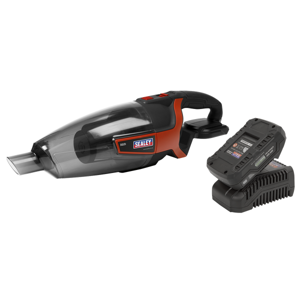 Sealey CP20VCVKIT1 │ SV20 Series 650ml Cordless Handheld Vacuum Cleaner Kit 20V 2Ah