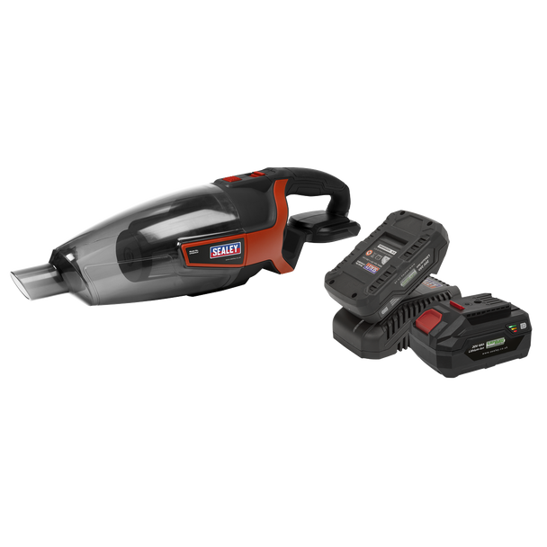 Sealey CP20VCVKIT │ SV20 Series 650ml Cordless Handheld Vacuum Cleaner Kit 20V - 2 Batteries
