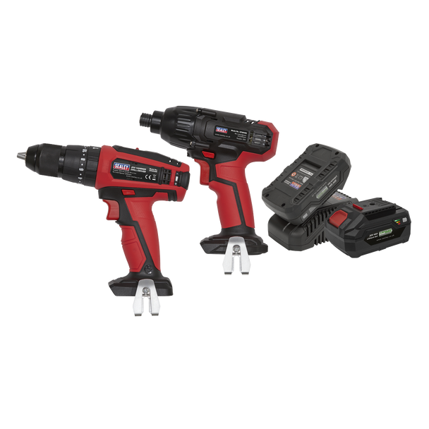 Sealey CP20VDDCOMBO │ 2 x SV20 Series Cordless Power Tool Kit 20V - 2 Batteries