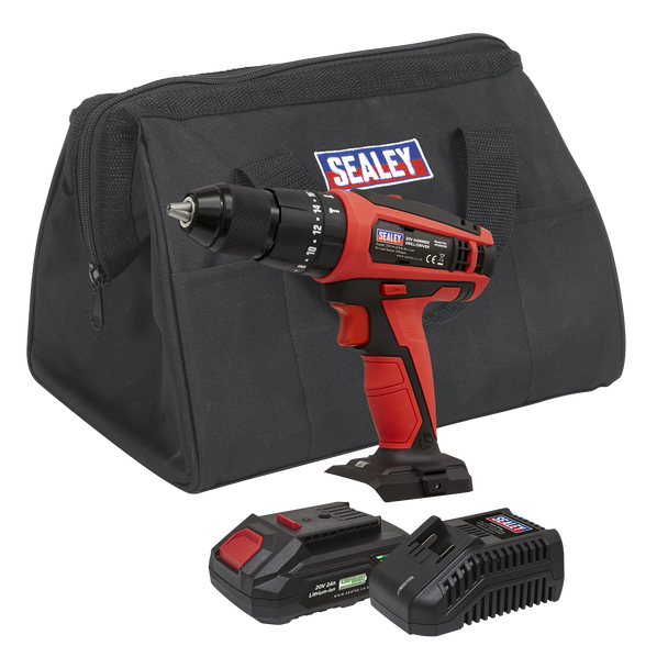 Sealey CP20VDDKIT1 │ SV20 Series 13mm Cordless Combi Drill Kit 20V 2Ah