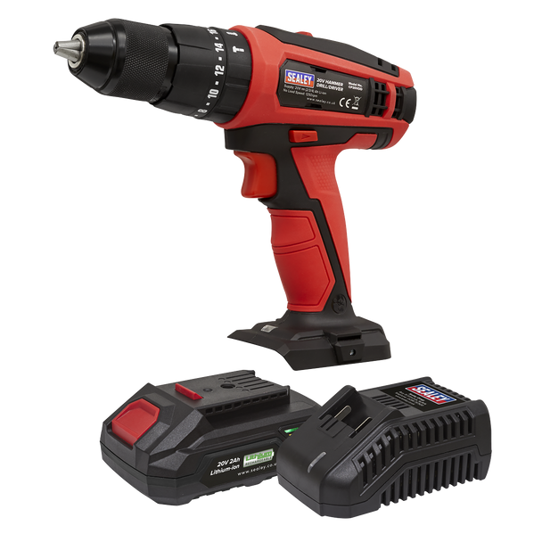 Sealey CP20VDDKIT1 │ SV20 Series 13mm Cordless Combi Drill Kit 20V 2Ah