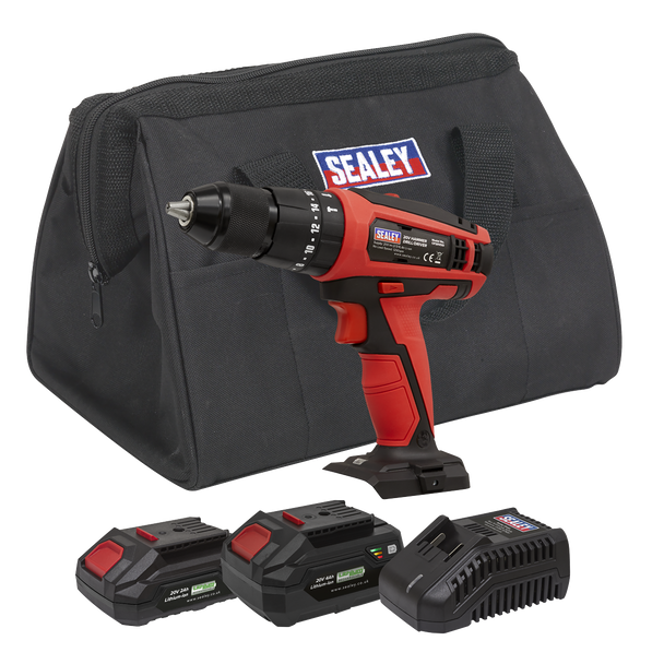 Sealey CP20VDDKIT │ SV20 Series 13mm Cordless Combi Drill Kit 20V - 2 Batteries