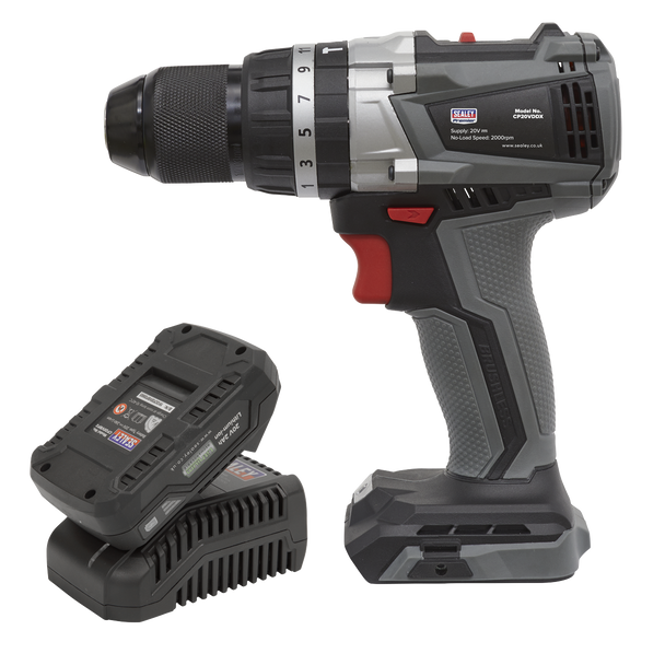 Sealey CP20VDDXKIT1 │ Premier SV20 Series 13mm Brushless Cordless Combi Drill Kit 20V 2Ah