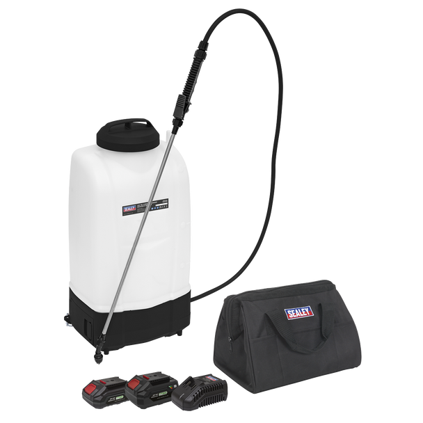 Sealey CP20VGBSKIT │ SV20 Series 15L Cordless Garden Backpack Sprayer 20V - 2 Batteries