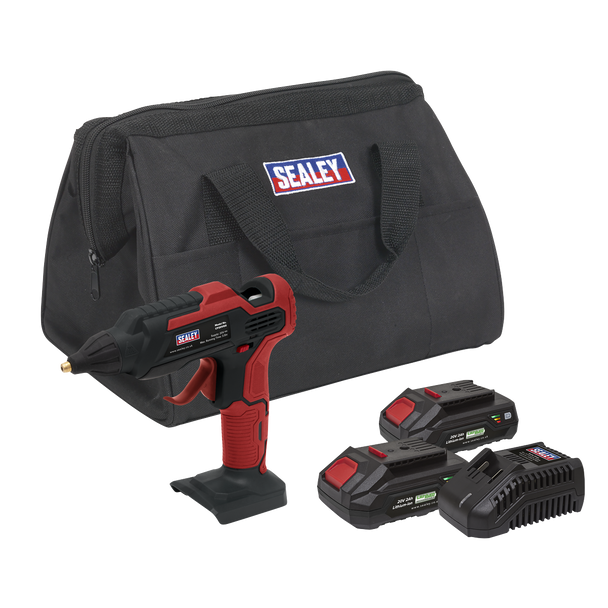 Sealey CP20VGGKIT │ SV20 Series Cordless Glue Gun Kit 20V 2Ah - 2 Batteries