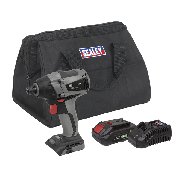 Sealey CP20VIDXKIT1 │ Premier SV20 Series 1/4"Hex Brushless Cordless Impact Driver Kit 20V 2Ah