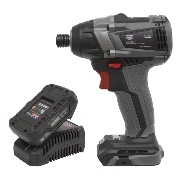 Sealey CP20VIDXKIT1 │ Premier SV20 Series 1/4"Hex Brushless Cordless Impact Driver Kit 20V 2Ah