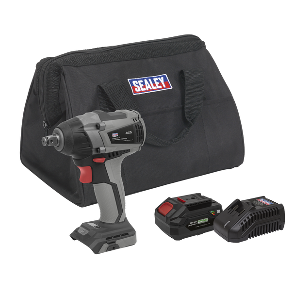 Sealey CP20VIWXKIT1 │	 Premier SV20 Series 1/2"Sq Drive Brushless Cordless Impact Wrench Kit 20V 4Ah