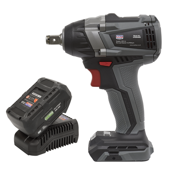 Sealey CP20VIWXKIT1 │	 Premier SV20 Series 1/2"Sq Drive Brushless Cordless Impact Wrench Kit 20V 4Ah