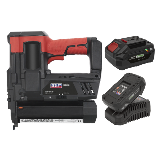 Sealey CP20VNGKIT │ SV20 Series Cordless Nail/Staple Gun Kit 18G 20V - 2 Batteries