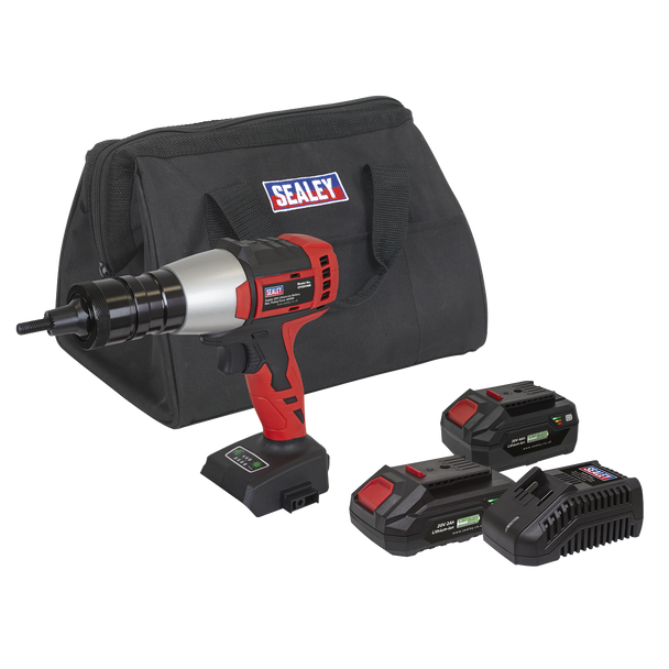 Sealey CP20VNRKIT │ SV20 Series Brushless Cordless Nut Riveter 20V - 2 Batteries