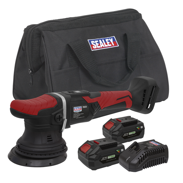 Sealey CP20VOPKIT2 │ Premier SV20 Series 125mm Cordless Orbital Polisher Kit 20V 4Ah - 2 Batteries