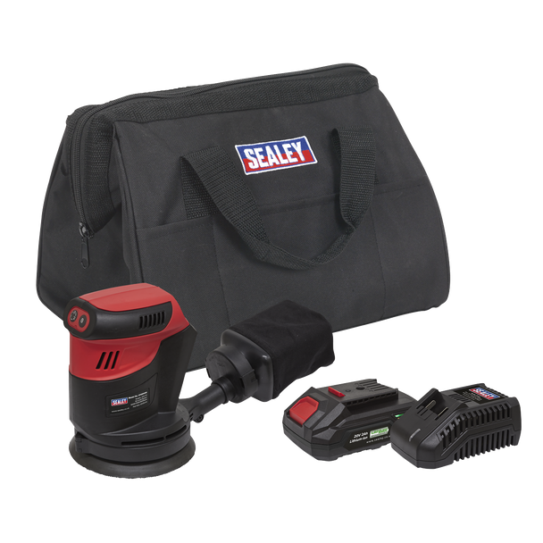 Sealey CP20VOSKIT1 │ SV20 Series 125mm Cordless Orbital Palm Sander 20V 2Ah