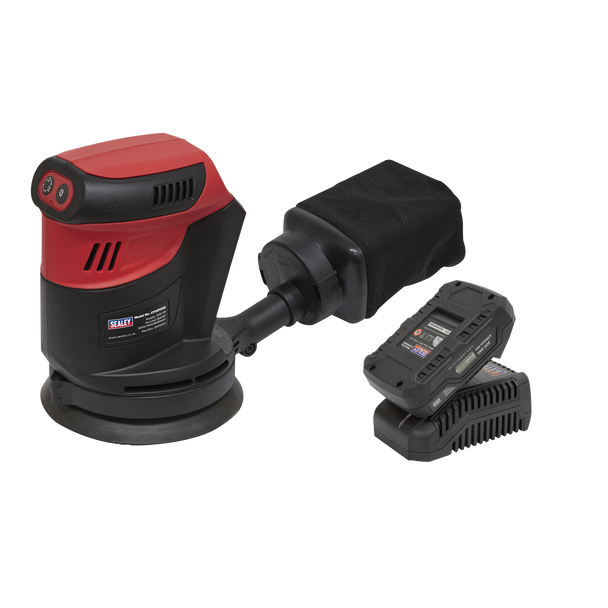 Sealey CP20VOSKIT1 │ SV20 Series 125mm Cordless Orbital Palm Sander 20V 2Ah