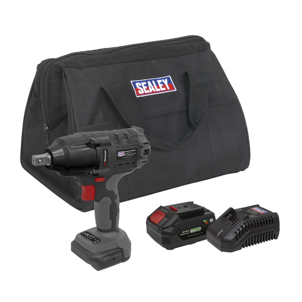 Sealey CP20VPIWKIT1 │ Premier SV20 Series 1/2"Sq Drive Brushless Cordless Impact Wrench Kit 20V 4Ah