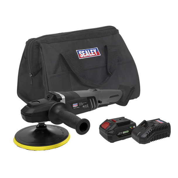 Sealey CP20VRPXKIT1 │ Premier SV20 Series 180mm Brushless Cordless Rotary Polisher Kit 20V 4Ah