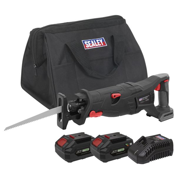 Sealey CP20VRSXKIT │ Premier SV20 Series Brushless Cordless Reciprocating Saw 20V 4Ah Kit - 2 Batteries