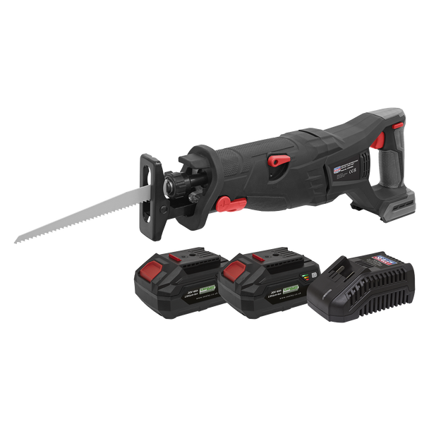 Sealey CP20VRSXKIT │ Premier SV20 Series Brushless Cordless Reciprocating Saw 20V 4Ah Kit - 2 Batteries