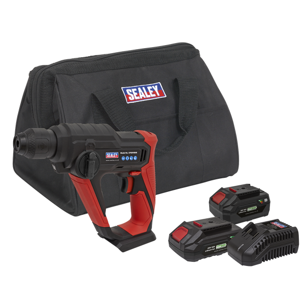 Sealey CP20VSDSKIT │ SV20 Series SDS Plus Cordless Rotary Hammer Drill Kit 20V - 2 Batteries