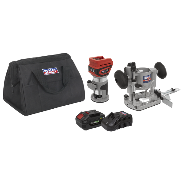 Sealey CP20VTRKIT1 │ SV20 Series Cordless Trimming Router Kit 20V 4Ah