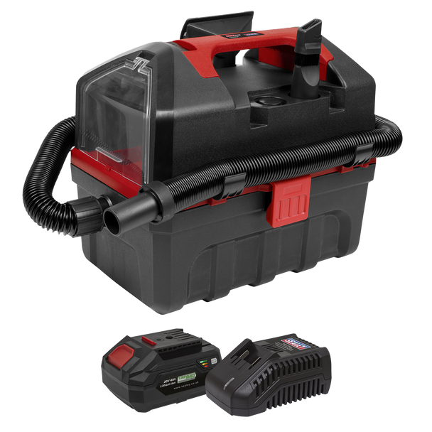Sealey CP20VWDVKIT1 │ SV20 Series 10L Cordless Wet & Dry Vacuum Kit 20V 4Ah