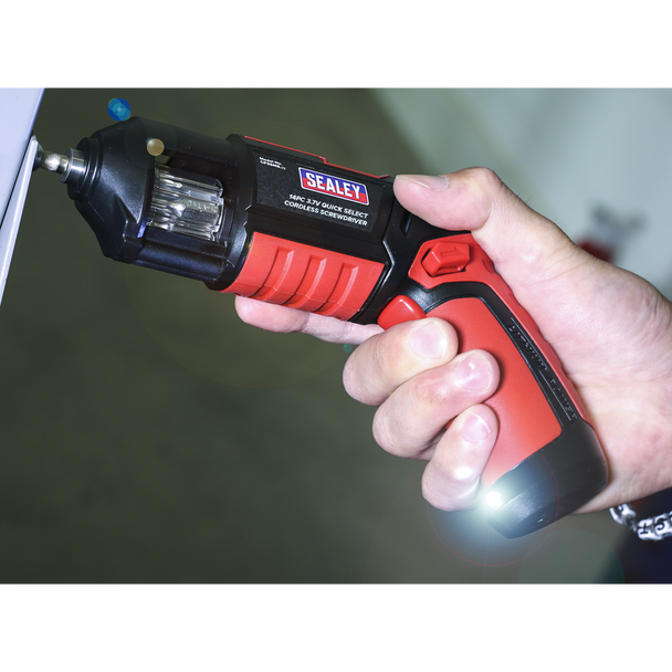 Sealey CP36MS │ Cordless Quick Select Screwdriver 3.7V 14pc