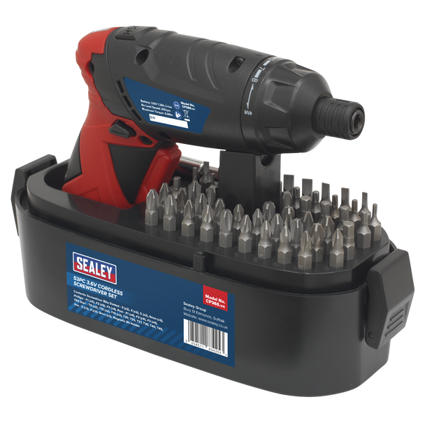 Sealey CP36S │ Cordless Screwdriver Set 3.6V 53pc