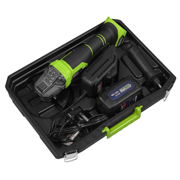 Sealey CP401LIHV │ 115mm Cordless Angle Grinder 18V 3Ah - Green