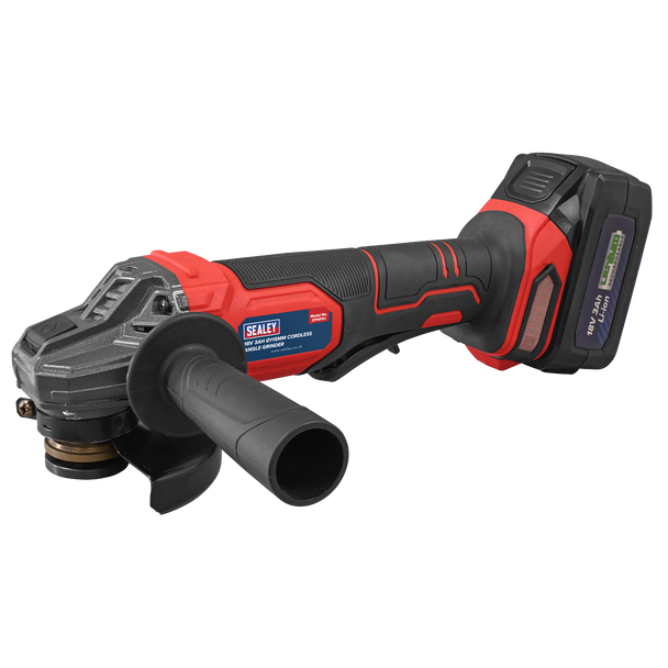 Sealey CP401LI │ 115mm Cordless Angle Grinder 18V 3Ah - Red