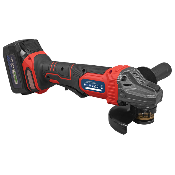 Sealey CP401LI │ 115mm Cordless Angle Grinder 18V 3Ah - Red
