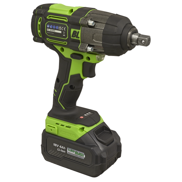 Sealey CP650LIHV │ 1/2"Sq Drive Cordless Brushless Impact Wrench 18V 4Ah
