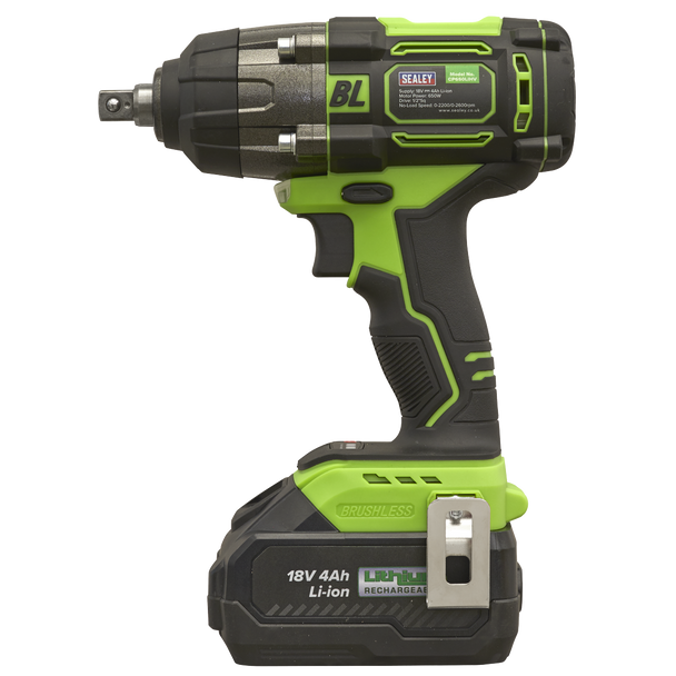 Sealey CP650LIHV │ 1/2"Sq Drive Cordless Brushless Impact Wrench 18V 4Ah