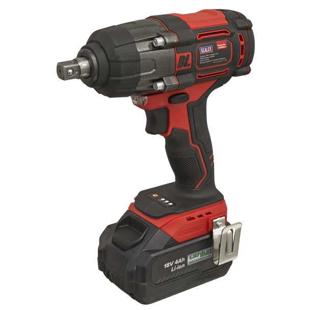 Sealey CP650LI │ 1/2"Sq Drive Cordless Brushless Impact Wrench 18V 4Ah