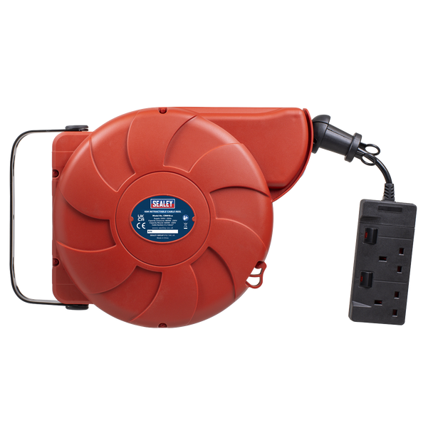 Sealey CRM10 │ Cable Reel System Retractable 10m 2 x 230V Socket