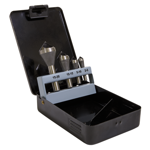 Sealey CSSET4O │ 90° Slotted Deburring Countersink Drill Bit Set 4pc