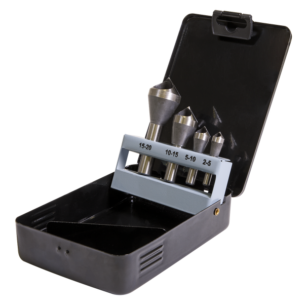 Sealey CSSET4O │ 90° Slotted Deburring Countersink Drill Bit Set 4pc