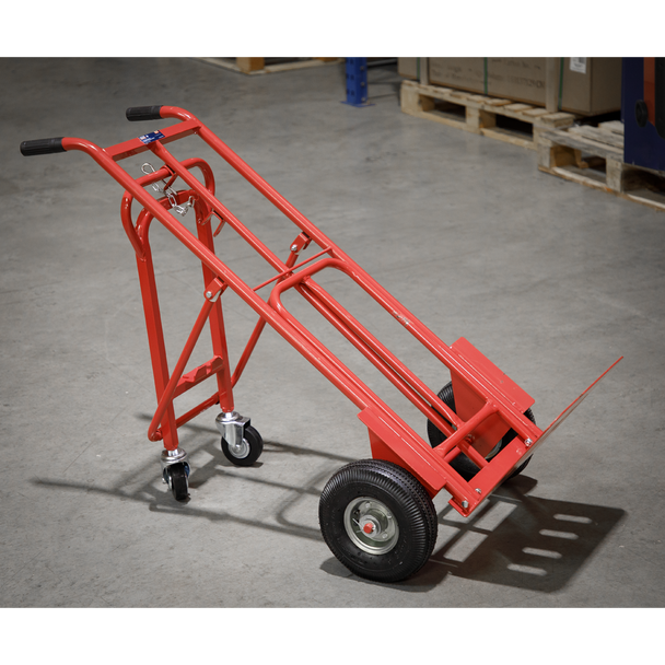 Sealey CST989 │ 3-in-1 Sack Truck with Pneumatic Tyres 250kg Capacity