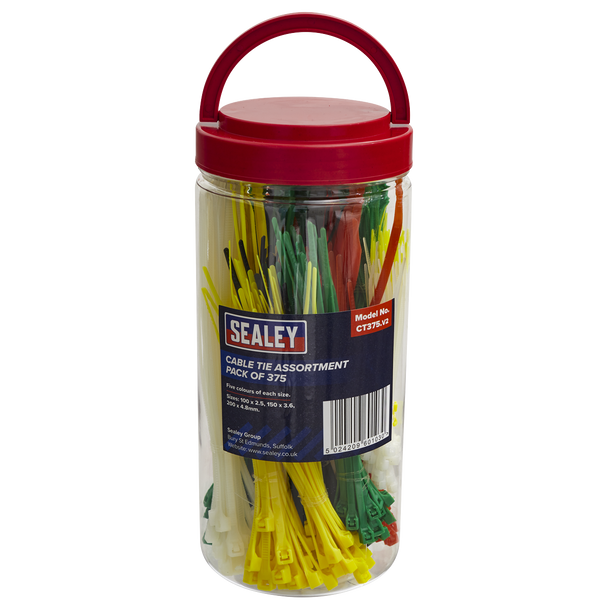 Sealey CT375 │ Cable Tie Assortment - Pack of 375