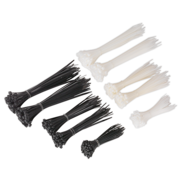 Sealey CT600BW │	Cable Tie Assortment, Black/White - Pack of 600