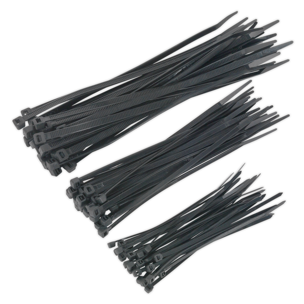 Sealey CT75B │ Cable Tie Assortment, Black - Pack of 75