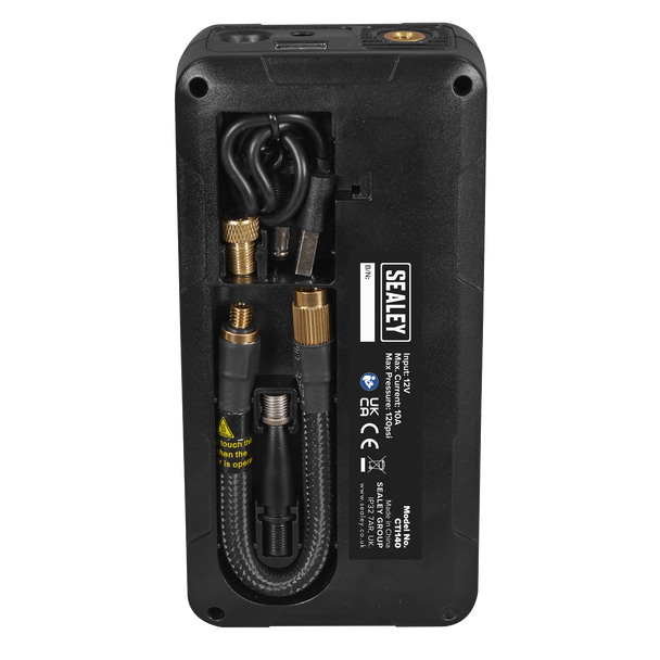 Sealey CTI140 │ Rechargeable Tyre Inflator & Power Bank with Worklight 12V
