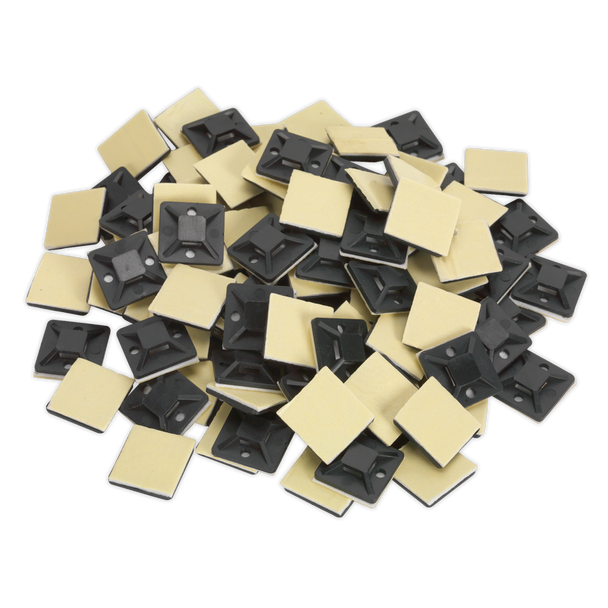 Sealey CTM2020B │ Self-Adhesive Cable Tie Mount 20 x 20mm, Black - Pack of 100