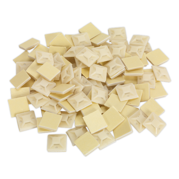 Sealey CTM2020W │ Self-Adhesive Cable Tie Mount 20 x 20mm, White - Pack of 100