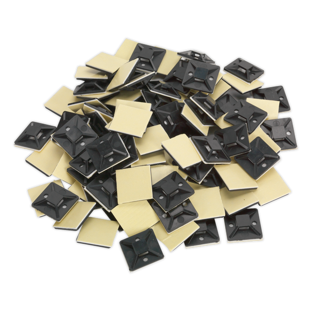 Sealey CTM3030B │ Self-Adhesive Cable Tie Mount 30 x 30mm, Black - Pack of 100