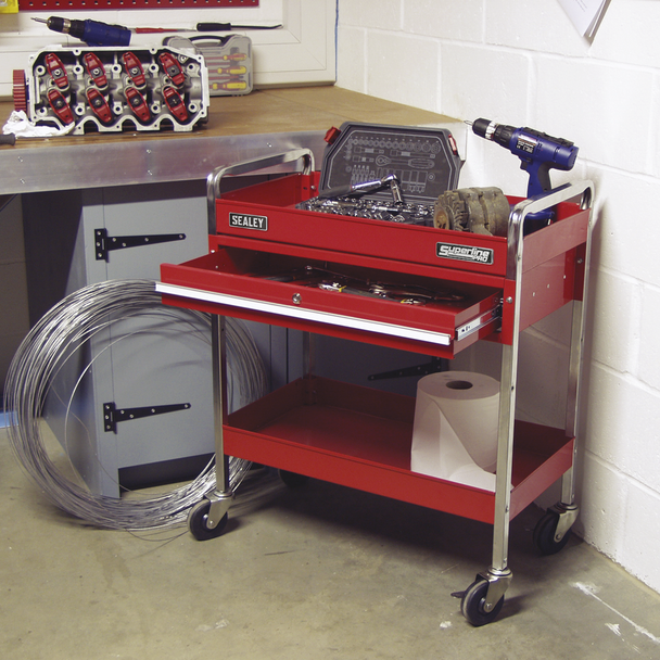 Sealey CX101D │ Superline PRO® Heavy-Duty Trolley with Lockable Drawer 2-Level