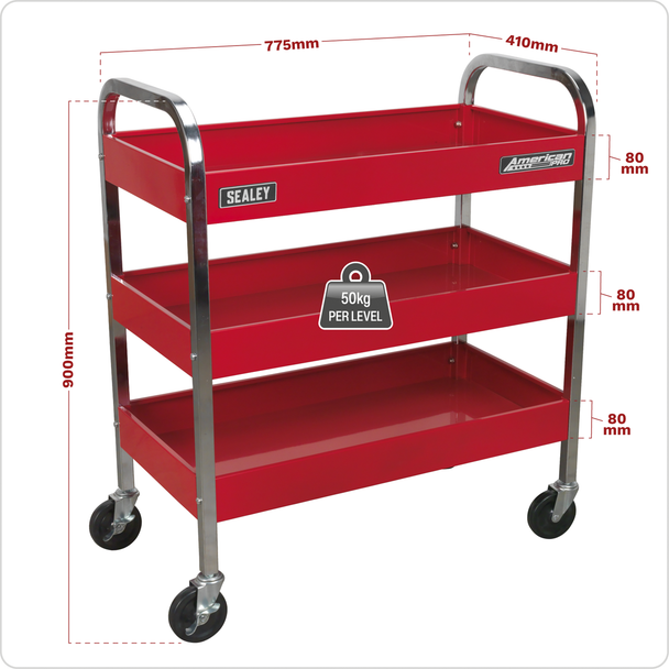 Sealey CX103 │ American PRO® 3-Level Heavy-Duty Trolley