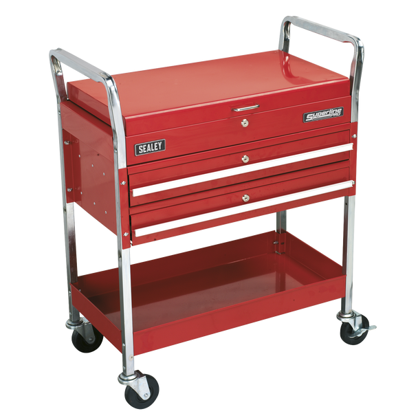 Sealey CX1042D │ Superline PRO® Heavy-Duty Trolley with Lockable Top & 2 Drawers 2-Level
