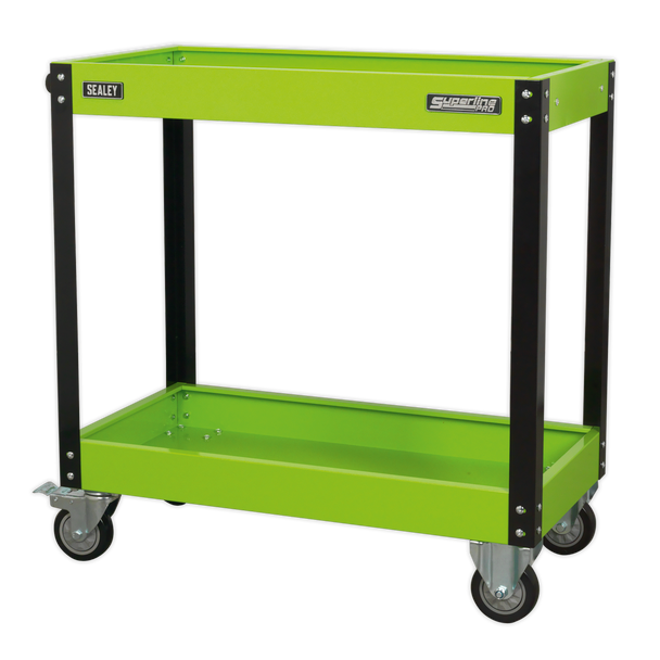Sealey CX109HV │ Superline PRO® Heavy-Duty Workshop Trolley 2-Level - Hi-Vis Green
