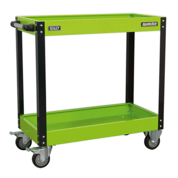 Sealey CX109HV │ Superline PRO® Heavy-Duty Workshop Trolley 2-Level - Hi-Vis Green