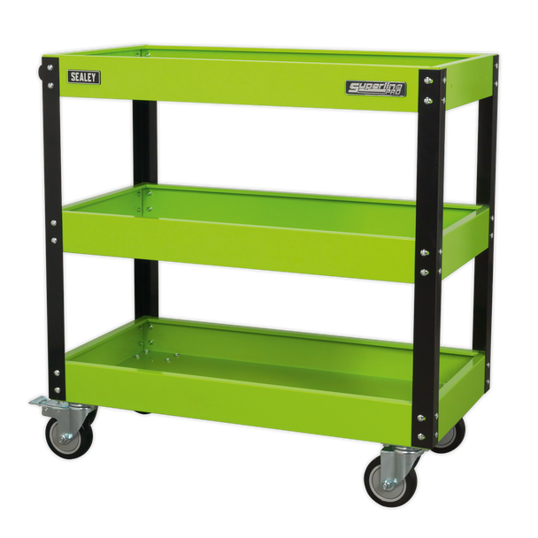 Sealey CX110HV │ Superline PRO® Heavy-Duty Workshop Trolley 3-Level - Hi-Vis Green